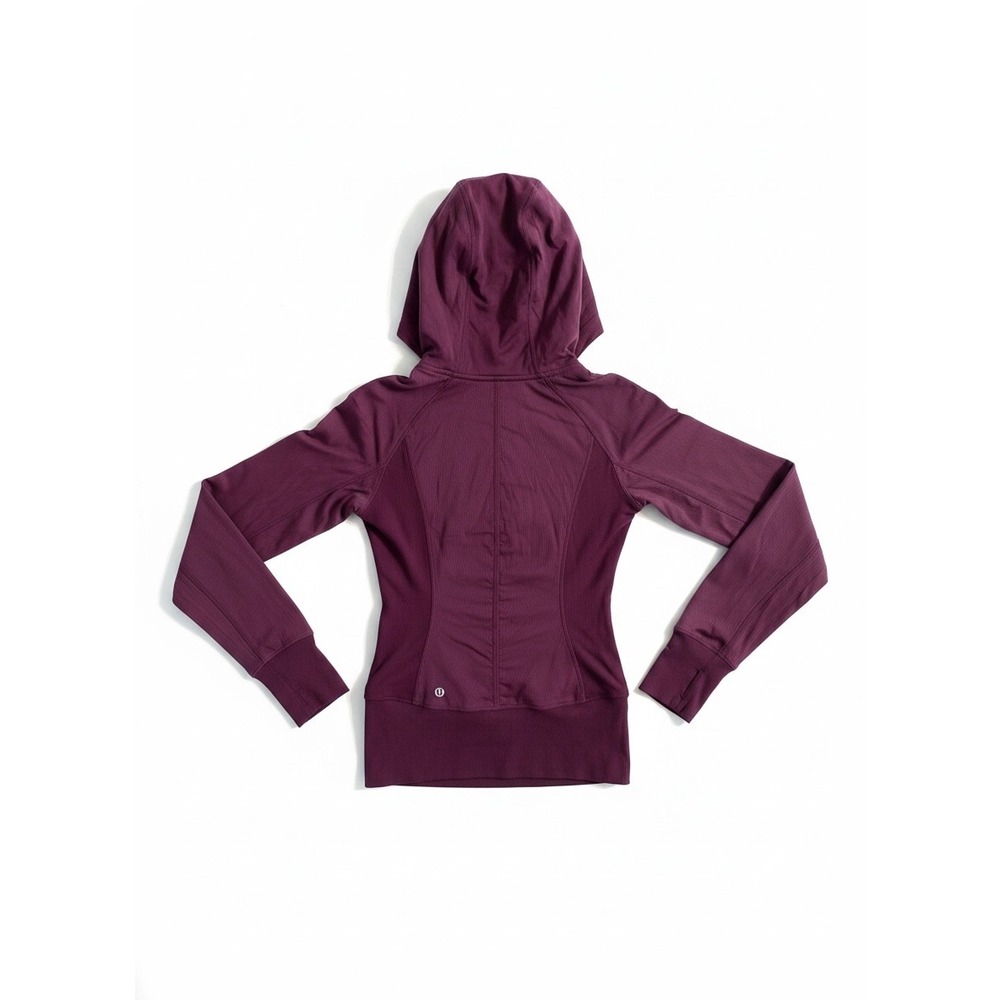 Lululemon In Flux Jacket Women Plum Purple Hooded Thumbholes Zip Up - Picture 7 of 13
